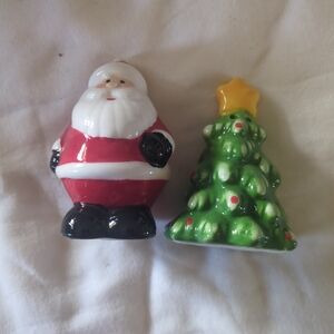 Festive Santa and Tree Figurine Set
